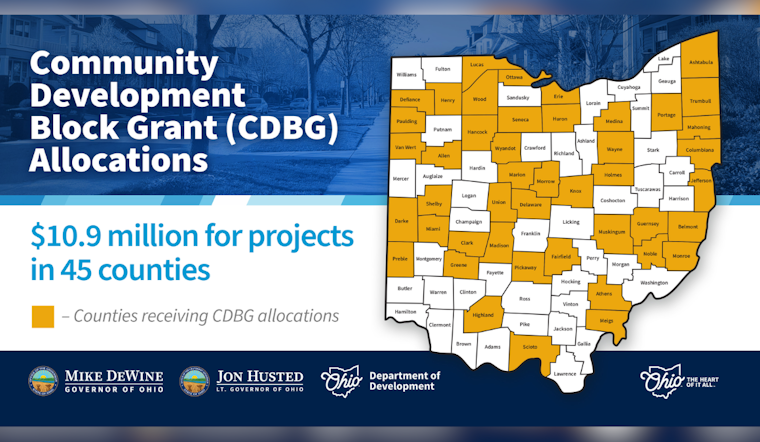 Ohio Invests $10.9M in Community Improvement: 49 Towns to Enhance Infrastructure and Public Services