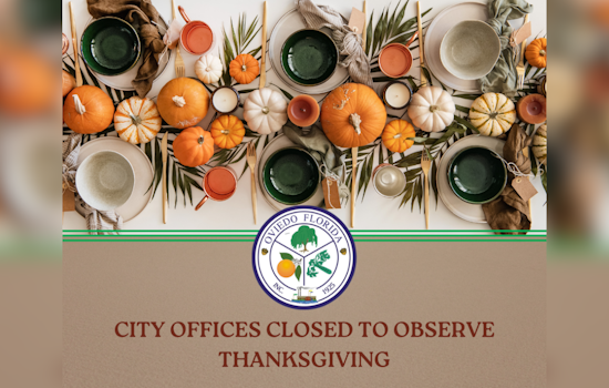 Oviedo Announces Government Office Closures for Thanksgiving Holiday
