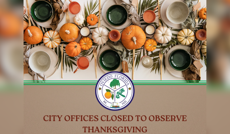 Oviedo Announces Government Office Closures for Thanksgiving Holiday