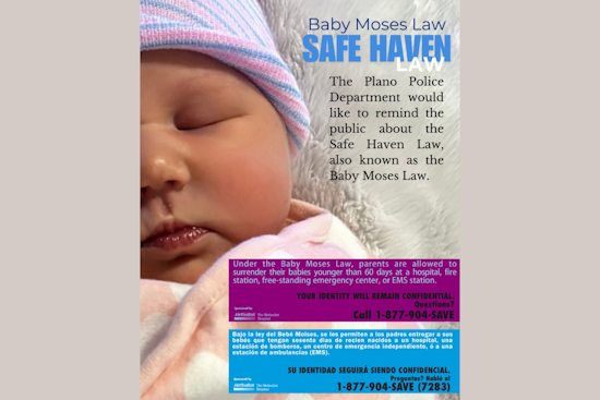 Plano Police Highlight Safe Haven Law for Child Welfare, Offer Guidance for Legal Infant Relinquishment