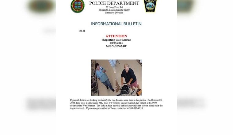 Plymouth Police Seek Public's Help Identifying Suspects in West Marine Shoplifting Incident