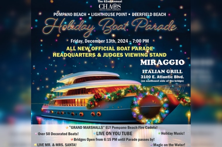 Pompano Beach Celebrates 62nd Holiday Boat Parade Honoring First Responders on December 13th