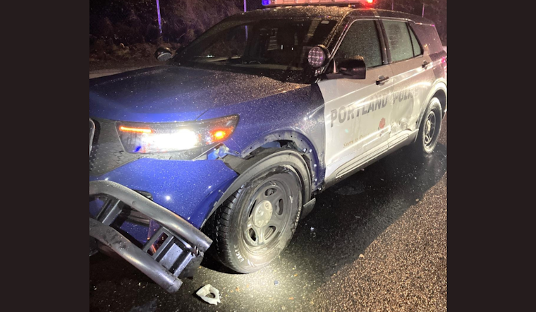 Portland Officer Recovers After Drunk Driver Sideswipes Patrol Car on I-5, Suspect Charged
