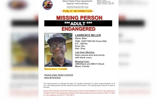 Public's Help Sought in Search for Missing 65-Year-Old Lawrence Miller in Northwest Miami-Dade