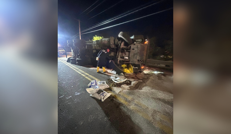 Road Closure in Washington County, Overturned Garbage Truck Causes Traffic Chaos and Hazardous Spill on State Route 88