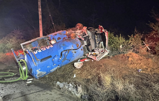 Rollover of Tanker Truck Near Calistoga Prompts Emergency Response and Hazardous Materials Containment