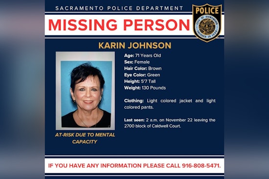 Sacramento Police Department Seeks Public's Help in Finding At-Risk Missing Woman Karin Johnson