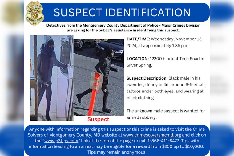 Silver Spring Community Asked to Aid in Search for Tech Road Armed Robbery Suspect