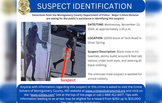 Silver Spring Community Asked to Aid in Search for Tech Road Armed Robbery Suspect