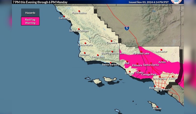 Southern California on High Alert for Wildfires Amid Santa Ana Winds; Los Angeles and Ventura Counties Face Red Flag Conditions
