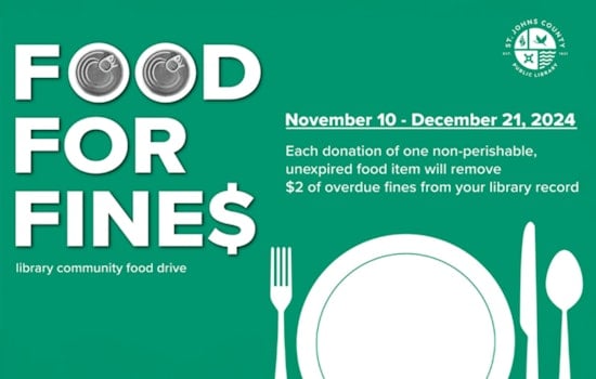 St. Johns County Library's "Food for Fines" Program Encourages Charitable Donations to Clear Overdue Fees
