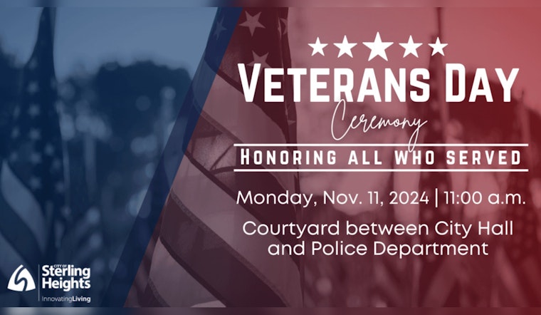 Sterling Heights to Honor Veterans with Inaugural Gulf War Memorial Unveiling on Veterans Day