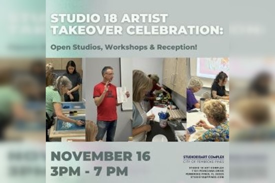 Studio 18 Artist Takeover Blends Open Studios, Workshops, and Music in Pembroke Pines