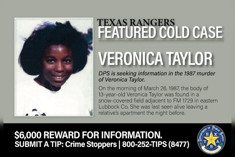 Texas DPS Increases Reward to $6,000 for Cold Case Murder of Lubbock Student Veronica Taylor