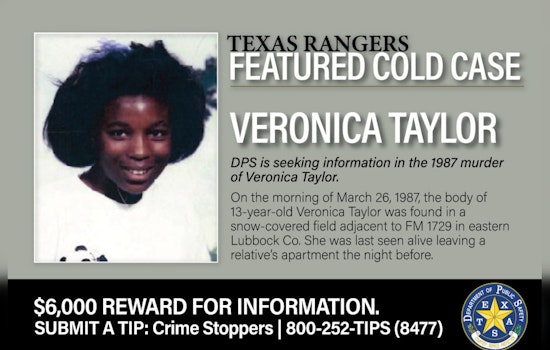 Texas DPS Increases Reward to $6,000 for Cold Case Murder of Lubbock Student Veronica Taylor