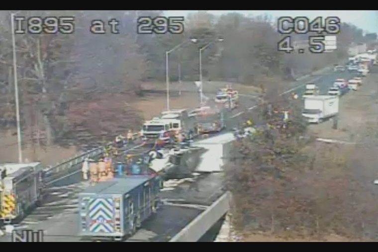 Tractor-Trailer Overturns and Ignites on Baltimore-Washington Parkway, Causing Southbound Lane Closure at I-895