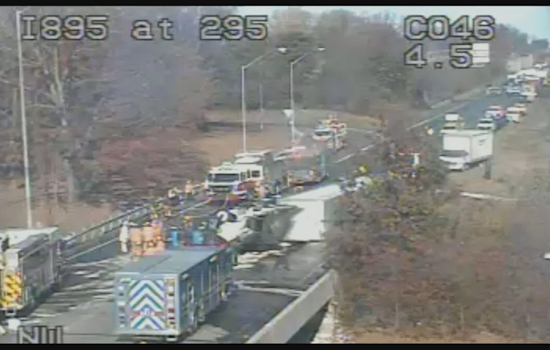 Tractor-Trailer Overturns and Ignites on Baltimore-Washington Parkway, Causing Southbound Lane Closure at I-895