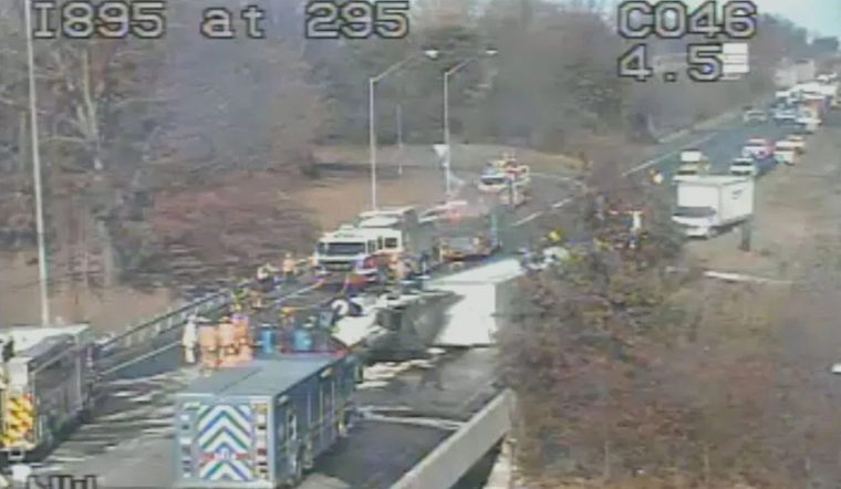 Tractor-Trailer Overturns and Ignites on Baltimore-Washington Parkway, Causing Southbound Lane Closure at I-895