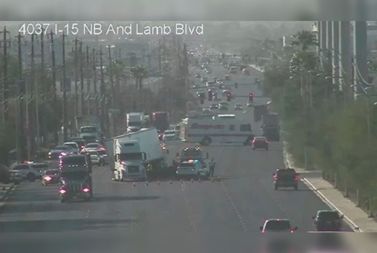 Two Juveniles Hospitalized After Collision with Semi-Truck in North Las Vegas