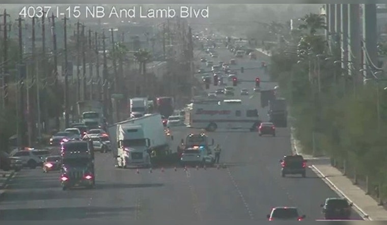 Two Juveniles Hospitalized After Collision with Semi-Truck in North Las Vegas