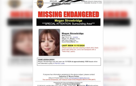 Urgent Search for Endangered Teen Last Seen at Port St. Lucie Party, Police Seek Public's Help