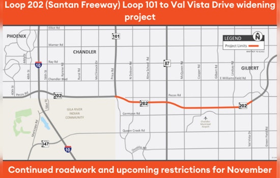 Weekend Freeway Closures and Detours on Loop 202 as ADOT Advances Expansion Project