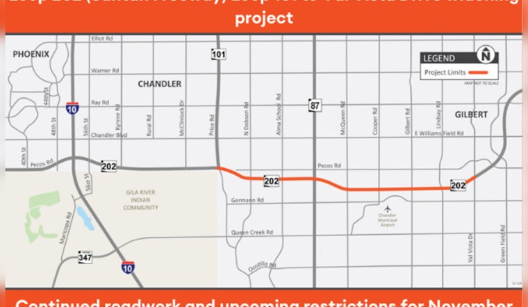 Weekend Freeway Closures and Detours on Loop 202 as ADOT Advances Expansion Project