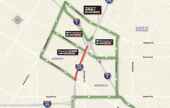 Weekend Travel Alert, 605 Freeway Closures in Downey and Norwalk Amid Improvement Project