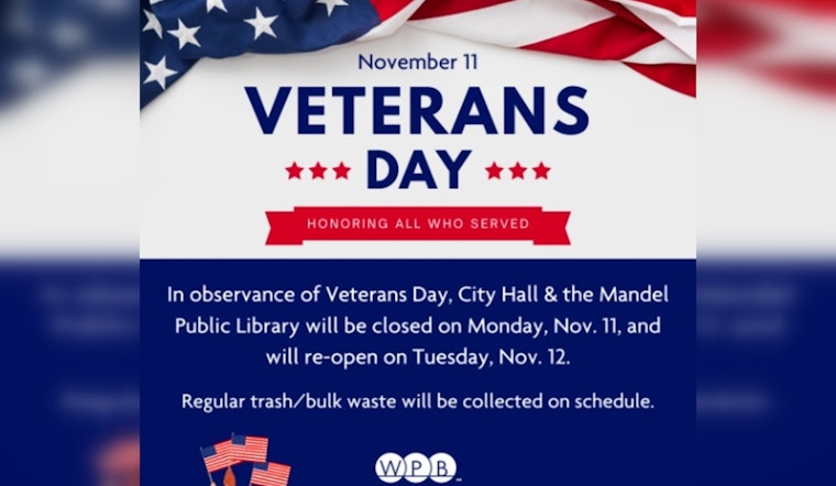 West Palm Beach Honors Veterans with City Hall and Mandel Public Library Closures on Veterans Day