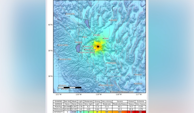 5.7 Magnitude Earthquake Felt from Northern Nevada to Las Vegas Valley, Tremors Reach Sacramento