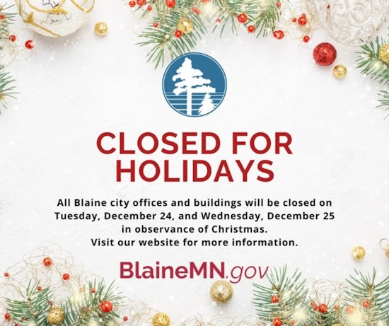 Blaine City Hall Announces Christmas Closure to Celebrate the Holiday Season