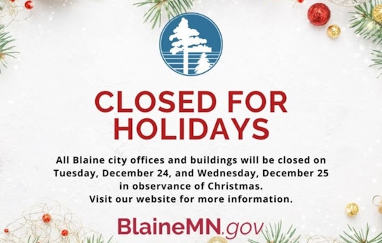 Blaine City Hall Announces Christmas Closure to Celebrate the Holiday Season