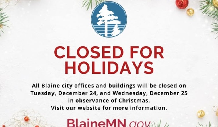 Blaine City Hall Announces Christmas Closure to Celebrate the Holiday Season