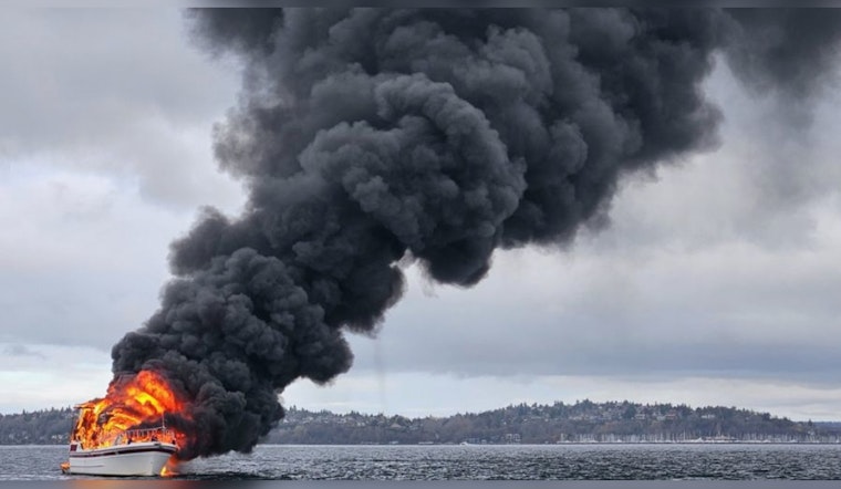 Boat Fire in Elliott Bay Leads to Dramatic Rescue near West Seattle, Survivor Safe thanks to Private Boater and Emergency Teams