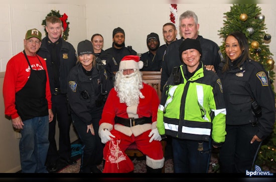 Boston Police Officers Embrace Festive Cheer at Annual St. Monica's Church Holiday Breakfast