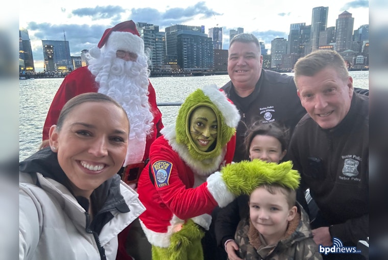 Boston Police Sparkle Alongside Community at Annual Martin’s Park Holiday Ship Lighting Ceremony