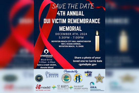 Boynton Beach to Hold 4th Annual DUI Victim Remembrance Memorial Amidst Sobering Local Statistics