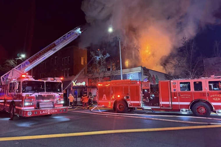 Brockton Firefighters Wrestle with Three-Alarm Blaze in 100-Year-Old Building on Legion Parkway