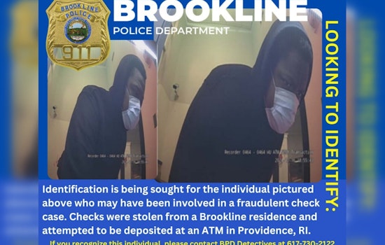 Brookline Police Seek Public's Help to Identify Suspect in Cross-State Check Fraud Case