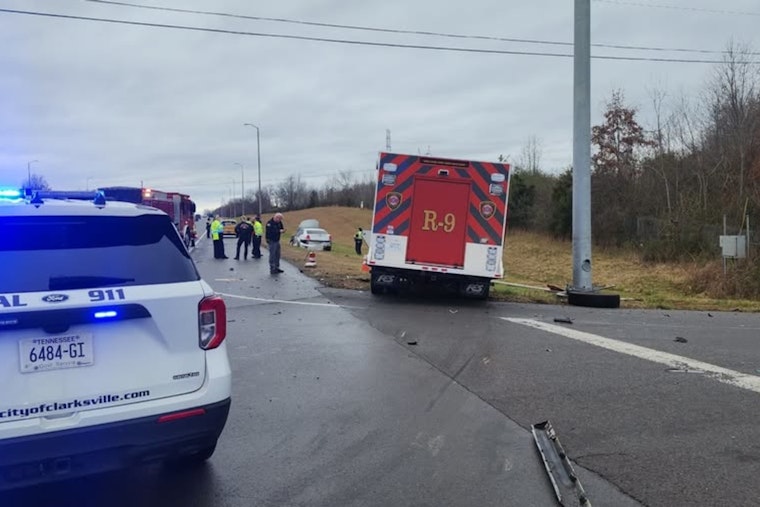 Clarksville Emergency Vehicle Involved in Collision, Police Investigate Crash on 101st Airborne Division Parkway