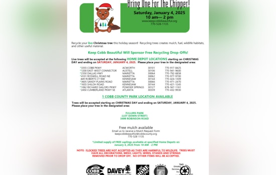 Cobb County Invites Residents to Recycle Christmas Trees for a Greener New Year