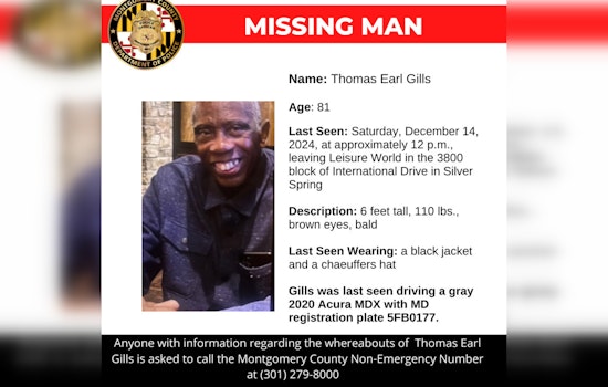 Community Assistance Sought in Montgomery County for Missing 81-Year-Old Thomas Earl Gills