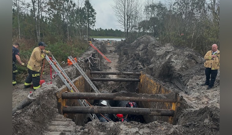 Construction Worker Rescued from 10-Foot Trench by St. Johns County Fire Rescue Team