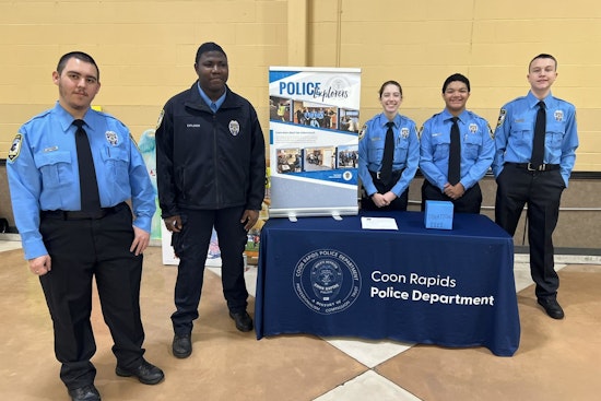 Coon Rapids Police Explorers Bag Groceries for State Competition Funds at Local Cub Foods