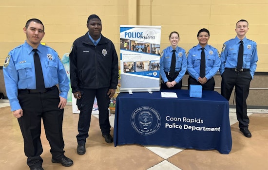 Coon Rapids Police Explorers Bag Groceries for State Competition Funds at Local Cub Foods
