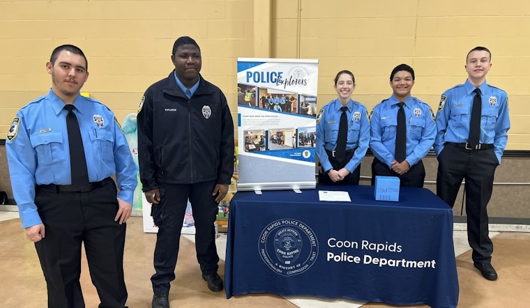 Coon Rapids Police Explorers Bag Groceries for State Competition Funds at Local Cub Foods