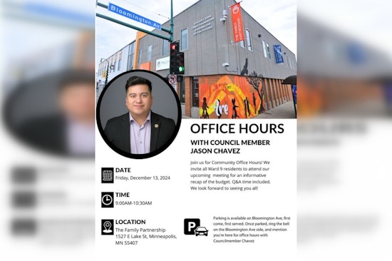 Council Member Jason Chavez Reschedules Minneapolis Ward 9 Office Hours to The Family Partnership Due to Construction