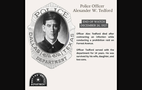Dallas Police Department Mourns the Loss of Veteran Officer Alexander W. Tedford