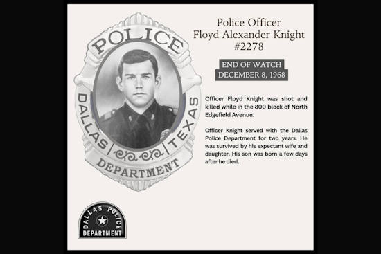 Dallas Police Officer Floyd Alexander Knight Remembered Following Line of Duty Death
