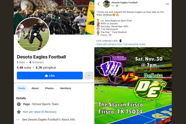 DeSoto Police Issues Alert on Fake Eagles Football Team Page, Urges Community Vigilance Against Scams